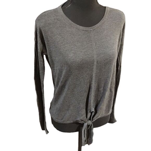 Madewell Fine Knit Lightweight Tie Front Sweater Charcoal Gray XS - Picture 4 of 7